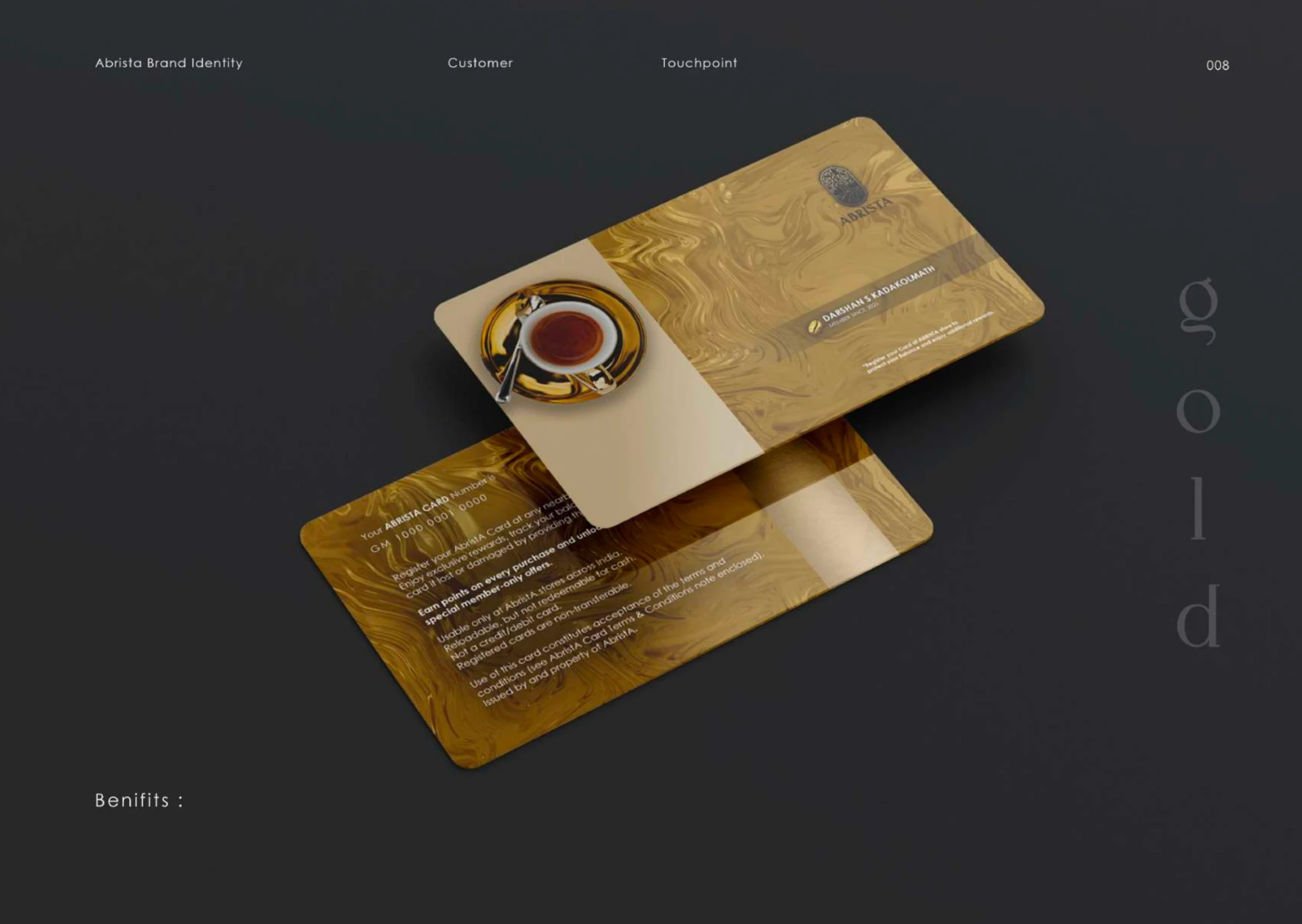 Abrista Gold membership card